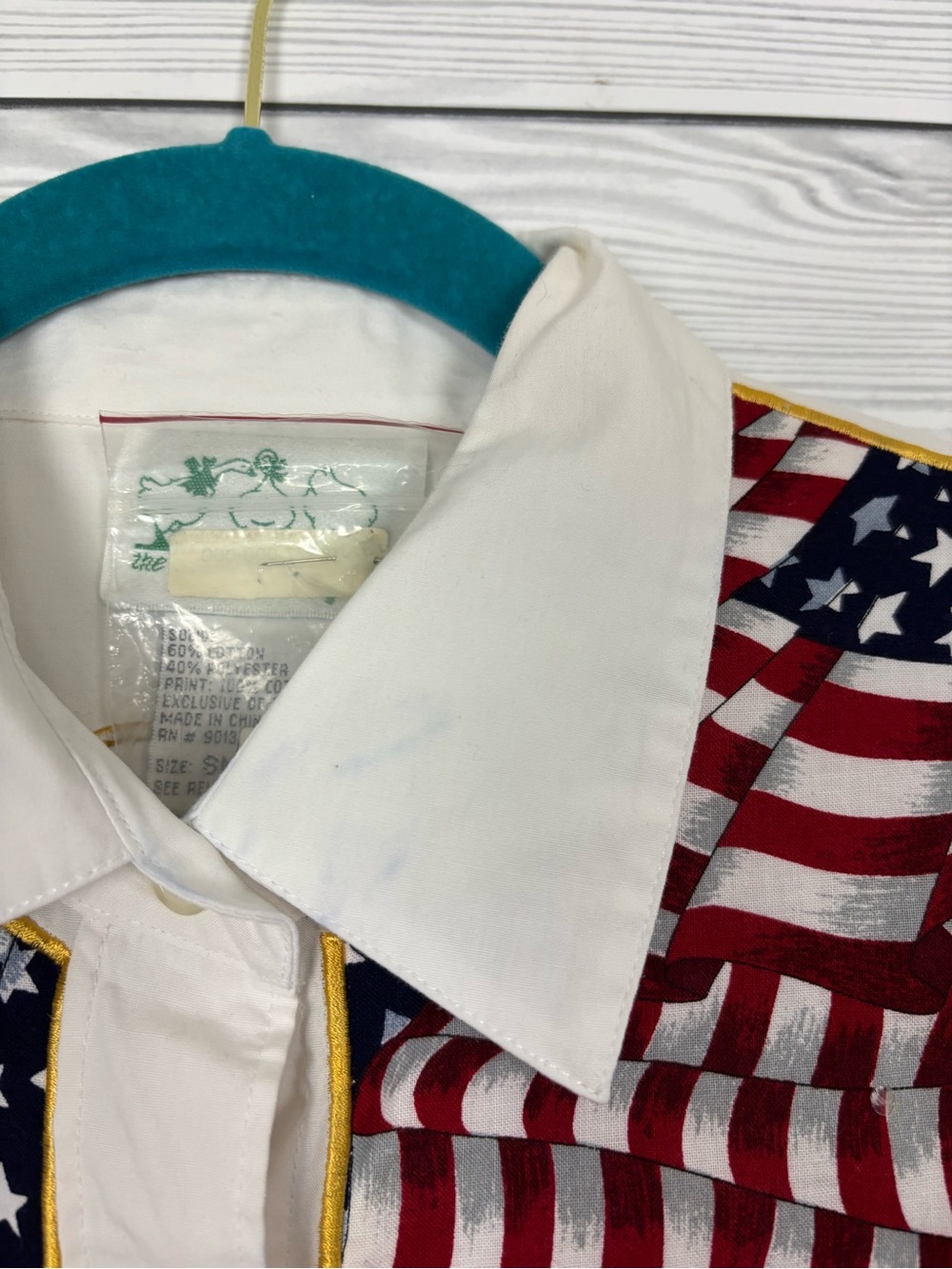 The Quacker Factory Americana American Flag Button Down Shirt patriotic small - Picture 3 of 12